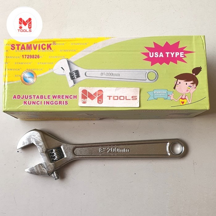 Kunci Inggris STAMVICK 8" - STAMVICK Adjustable Wrench  - Kunci Bago STAMVICK