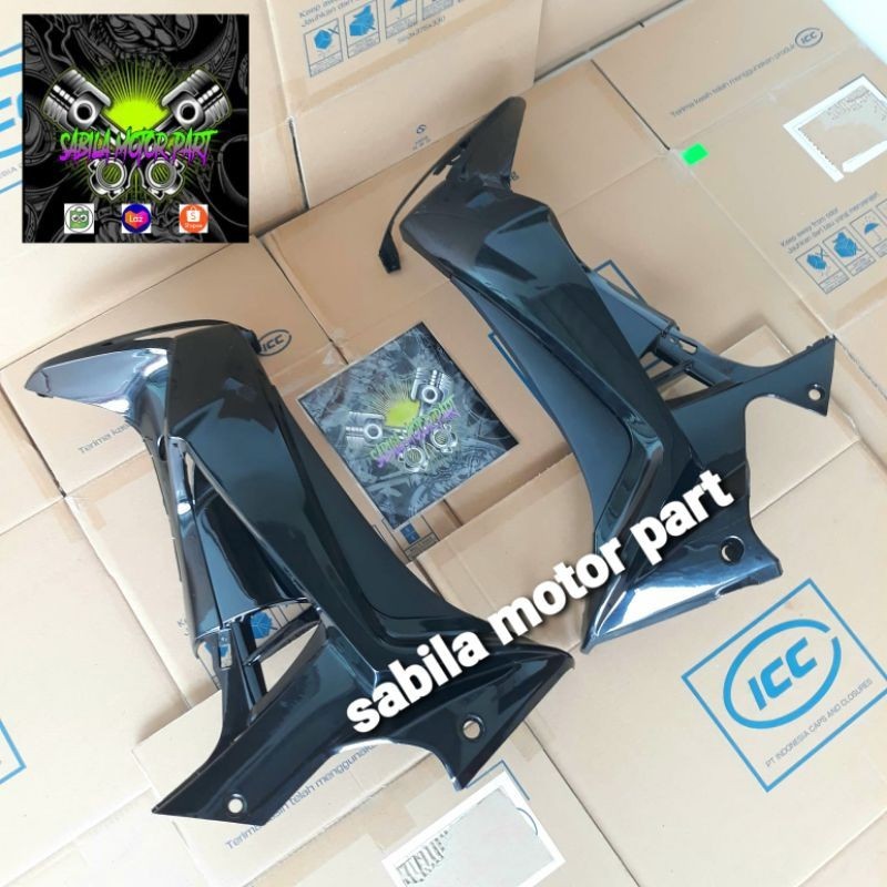 full set cover sayap depan honda supra x 125 r batman warna hitam glossy marun glossy hitam glossy b