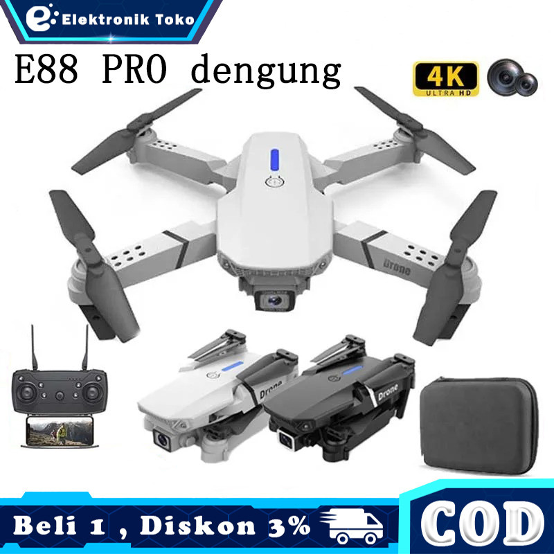 ❤️Drone E88 Pro 4k HD Cdrone kamera jarak jauh drone murah drone bekas drone helikopter Smart Drone E88 Pro 4k HD Camera Shoot Original Indoor Outdoor Drone Mini RC 4K HD Camera ❤️Ready E88 PRO