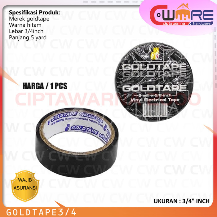 

Isolasi PVC Electrical Tape Selotip Kabel Listrik Hitam 3/4" Inch