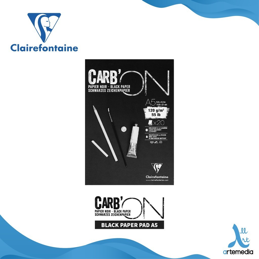 

Clairefontaine A5 CarbOn Black Paper Sketch Pad Kertas Gambar