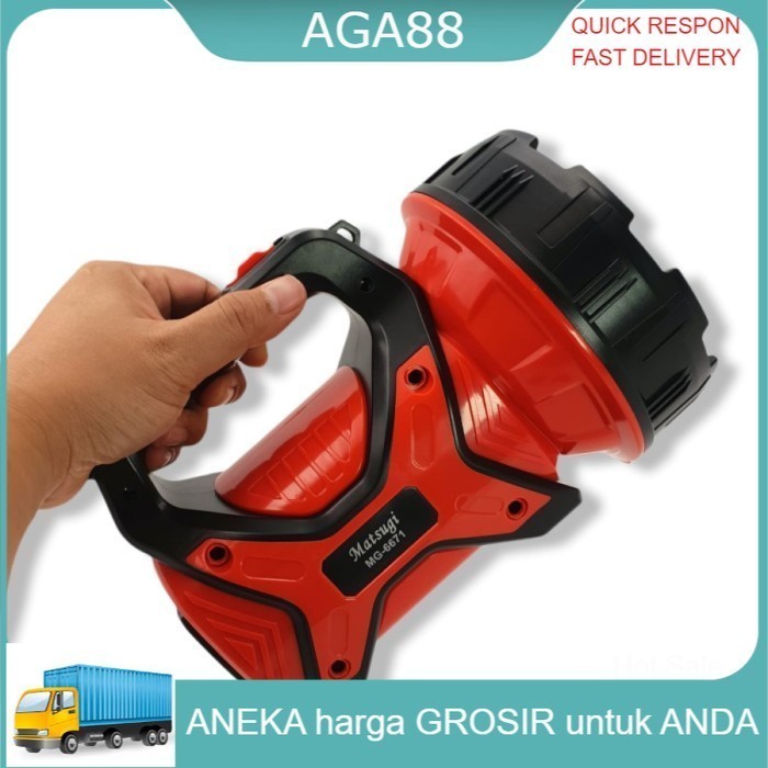 AGA88 Senter LED 20 Watt Cahaya Putih Terang Jauh 2 Mode MATSUGI MG-6671 I Senter Tambah Hutan Berbu