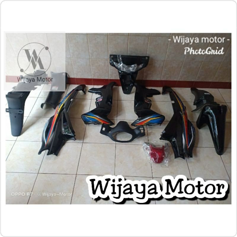 Cover body full body suzuki smash 110 sr plus lampu striping