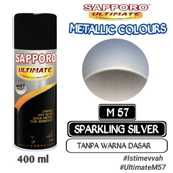 

SAPPORO ULTIMATE M57 SPARKLING SILVER 400ml Cat Semprot Pylok Pilok