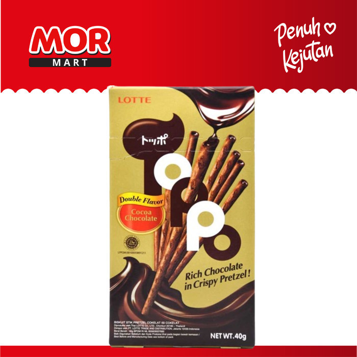 

LOTTE Toppo Double Chocolate Stik Biskuit Coklat 40gr