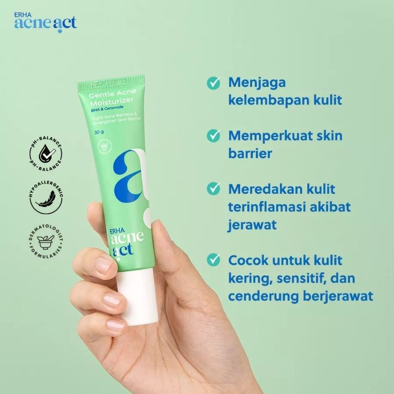 Erha acneact gentle acne moisturizer bha& ceramide | facial moisturizer Erha