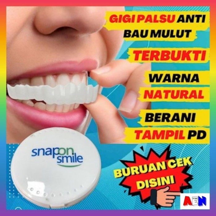 TERMURAH BOSKUU karet ikat kuat COD Snap On Smile 100% Original Veneer Gigi Palsu Instan Pasangan im