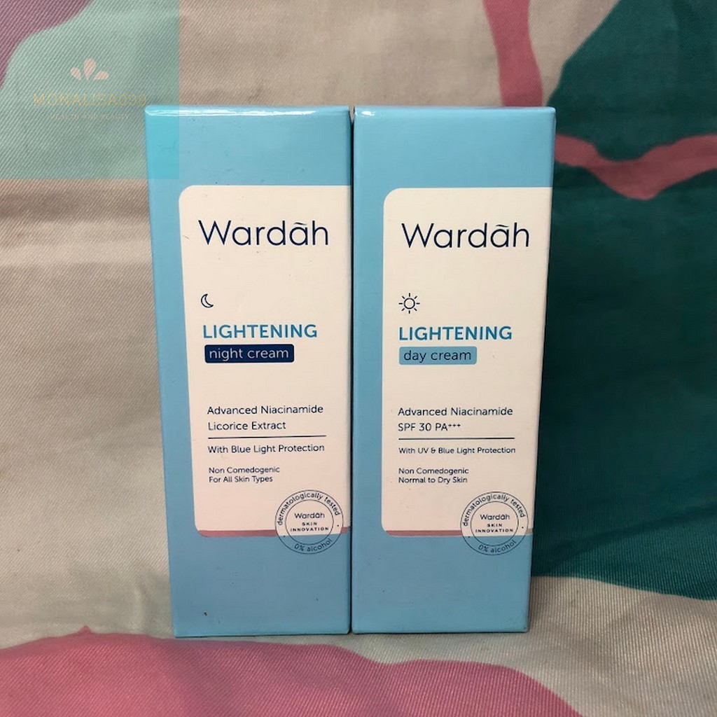 Paket 2in1 WARDAH Lightening Day & Night Cream 20ml / Krim Pelembab Muka / Krim Pencerah Muka / Krim