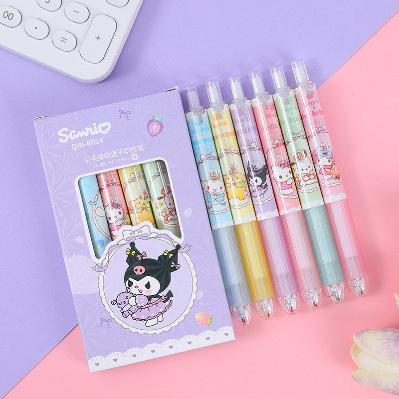 

✨AWC✨ PULPEN GEL 1 SET ISI 6 PCS MOTIF KARTUN KUROMI LUCU DENGAN DIAMETER LEBIH BESAR DAN ISI LEBIH BANYAK