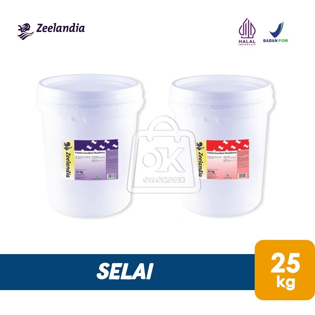 

Selai Filling Buah Zeelandia Strawberry / Blueberry Fruit Filling (PAIL 25 kg)