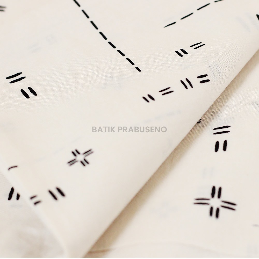 Batik Prabuseno Kain RAYAN PUTIH  Bahan Batik Solo Katun Premium Modern Warna Meteran Print Printing