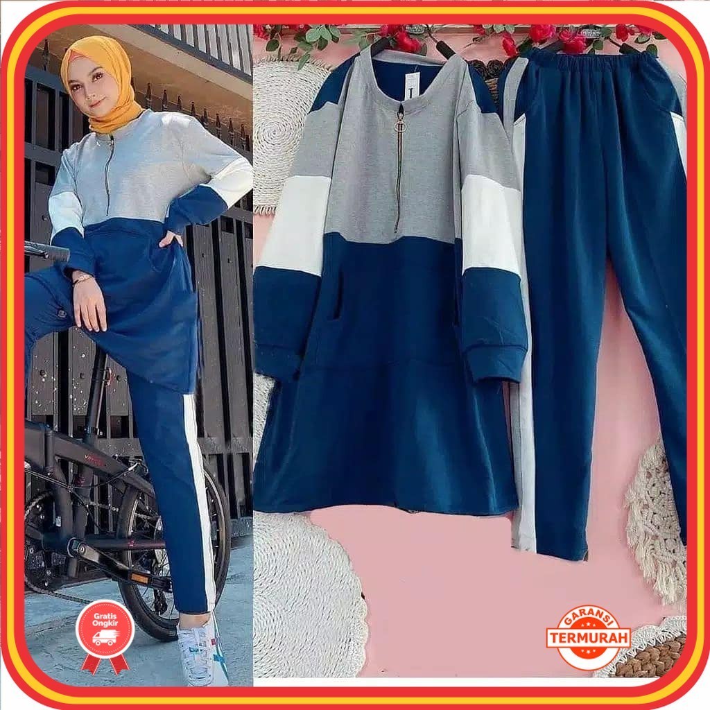 Baju Olahraga Keren Modis Model Terbaru 2024 / [ COD ] Set Jumbo  / Setelan baju olahraga wanita jum
