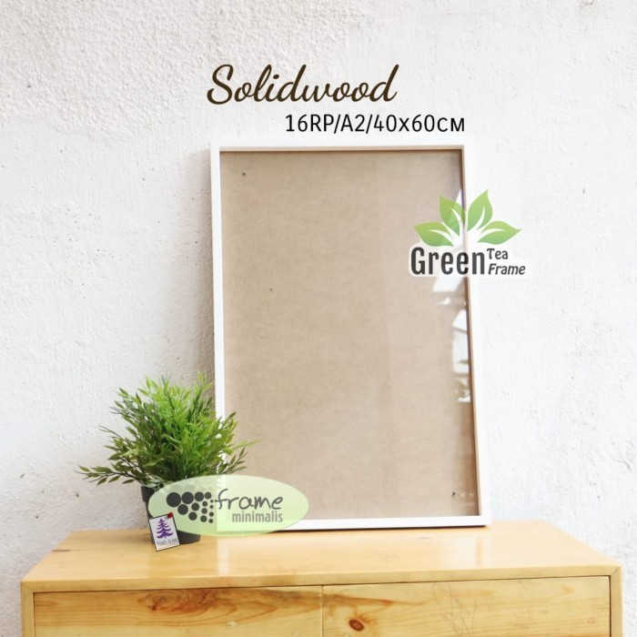 promo ✨ -frame foto/pura 40x60 16RP/A2 3d Soliwood Putih (tanpa rongga) - Akrilik