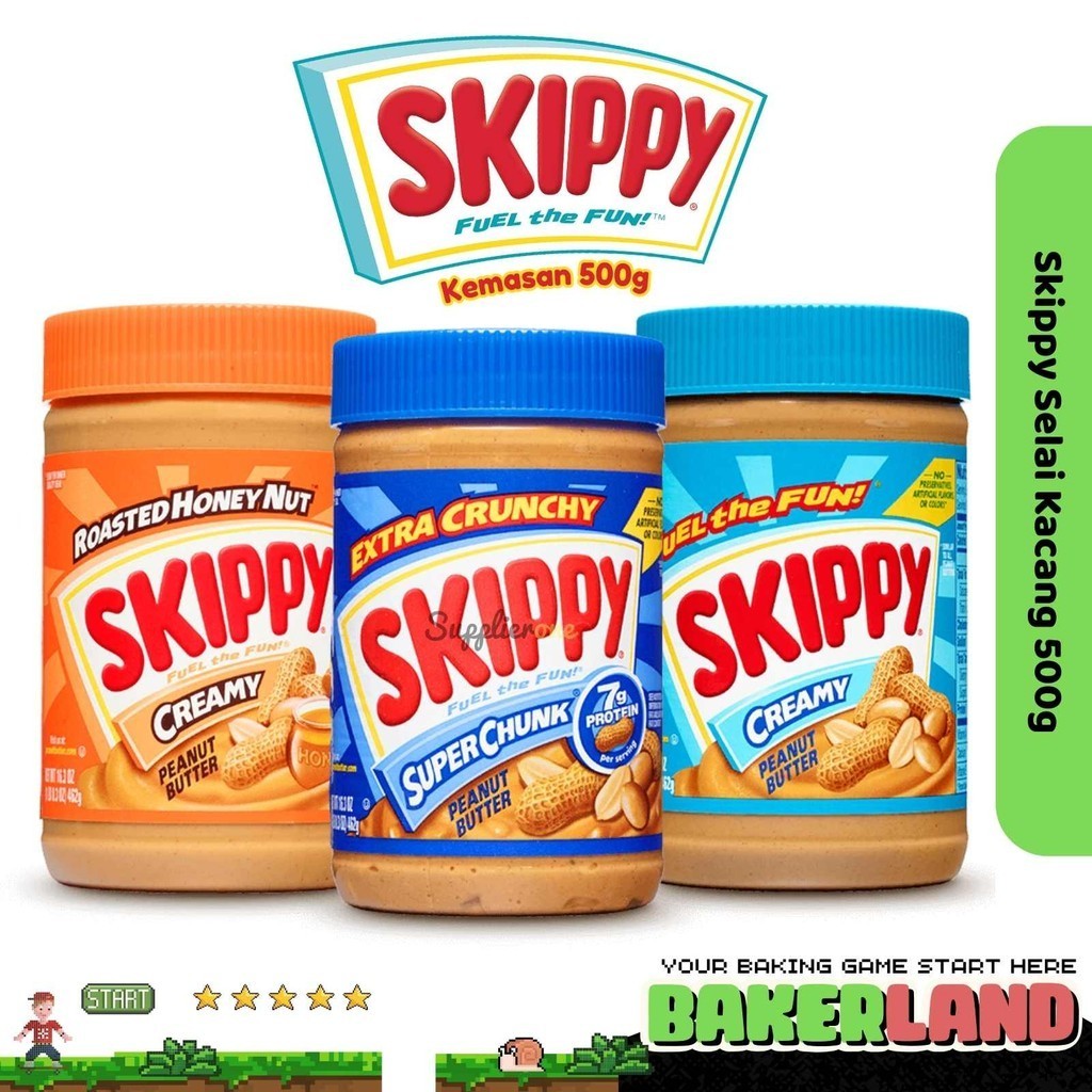 

Skippy Peanut Butter 500g / Skippy Peanut Butter / Peanut Butter / Selai Kacang Skippy / Selai Kacang Chunky / Skippy Creamy