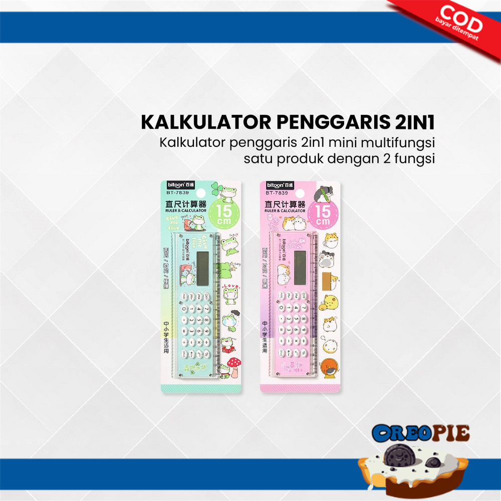 

Oreo Pie Kalkulator Penggaris Karakter 2IN1 Mini Portable Multifungsi / Kalkulator 8 Digit Penggaris 15cm / Perlengkapan Sekolah Anak Praktis / Ruler Set Calculator Import