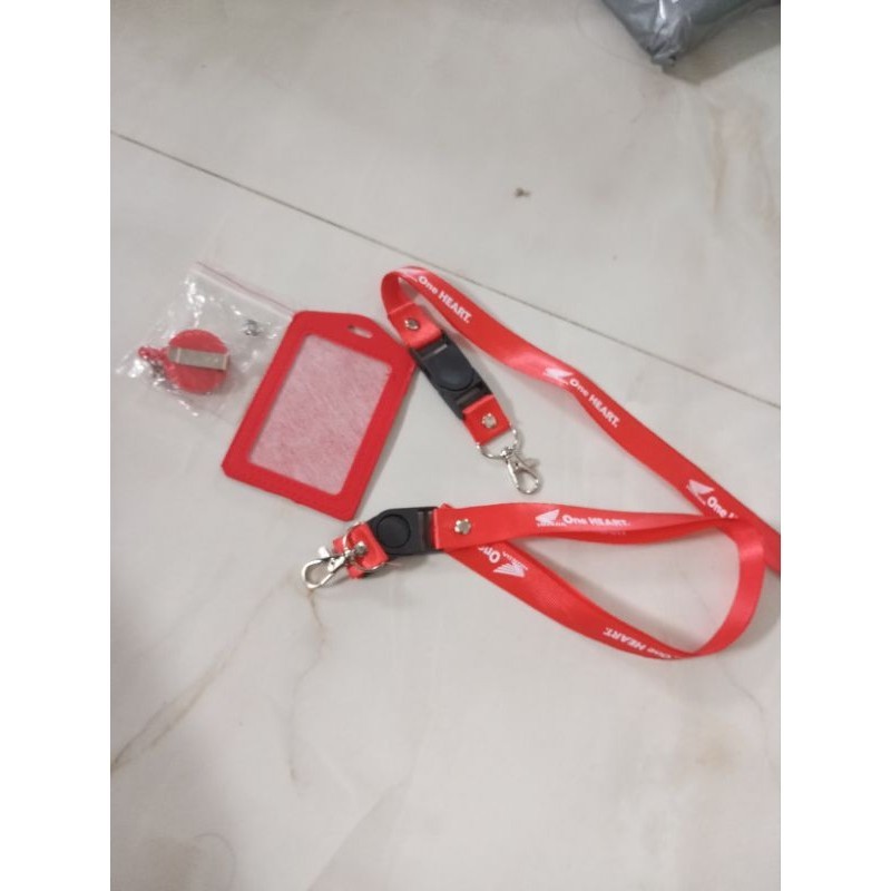 

tali id card honda oneheart 1 set lengkap tali+yoyo+holder ecer grosir