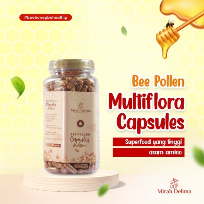 

Raw Bee Pollen Capsules - Kapsul Bee Pollen - Multiflora