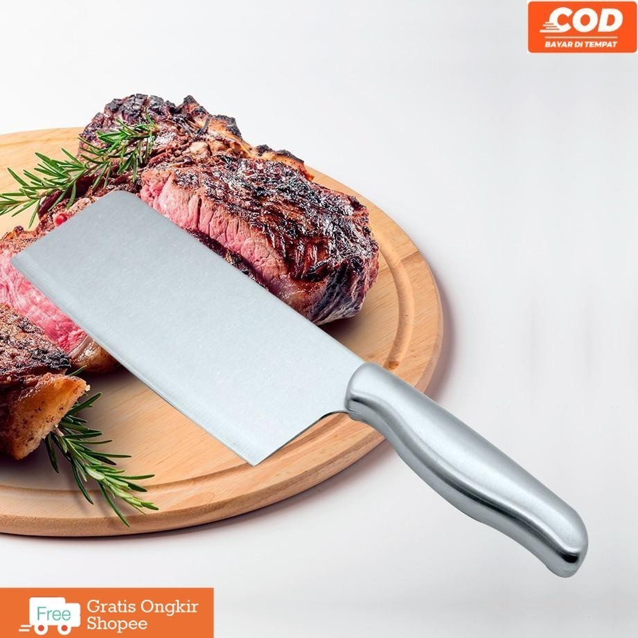 Pisau Daging Super Tajam Pencacah Tulang Daging Golok Stainless