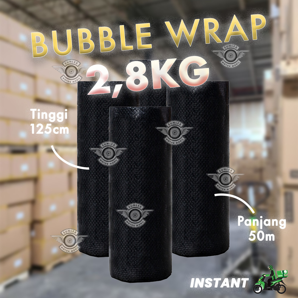 

Bubble Wrap Bubble Roll Hitam 2.8KG 3KG 125 CM x 50 M 50Meter Gojek Grab Gosend Instant