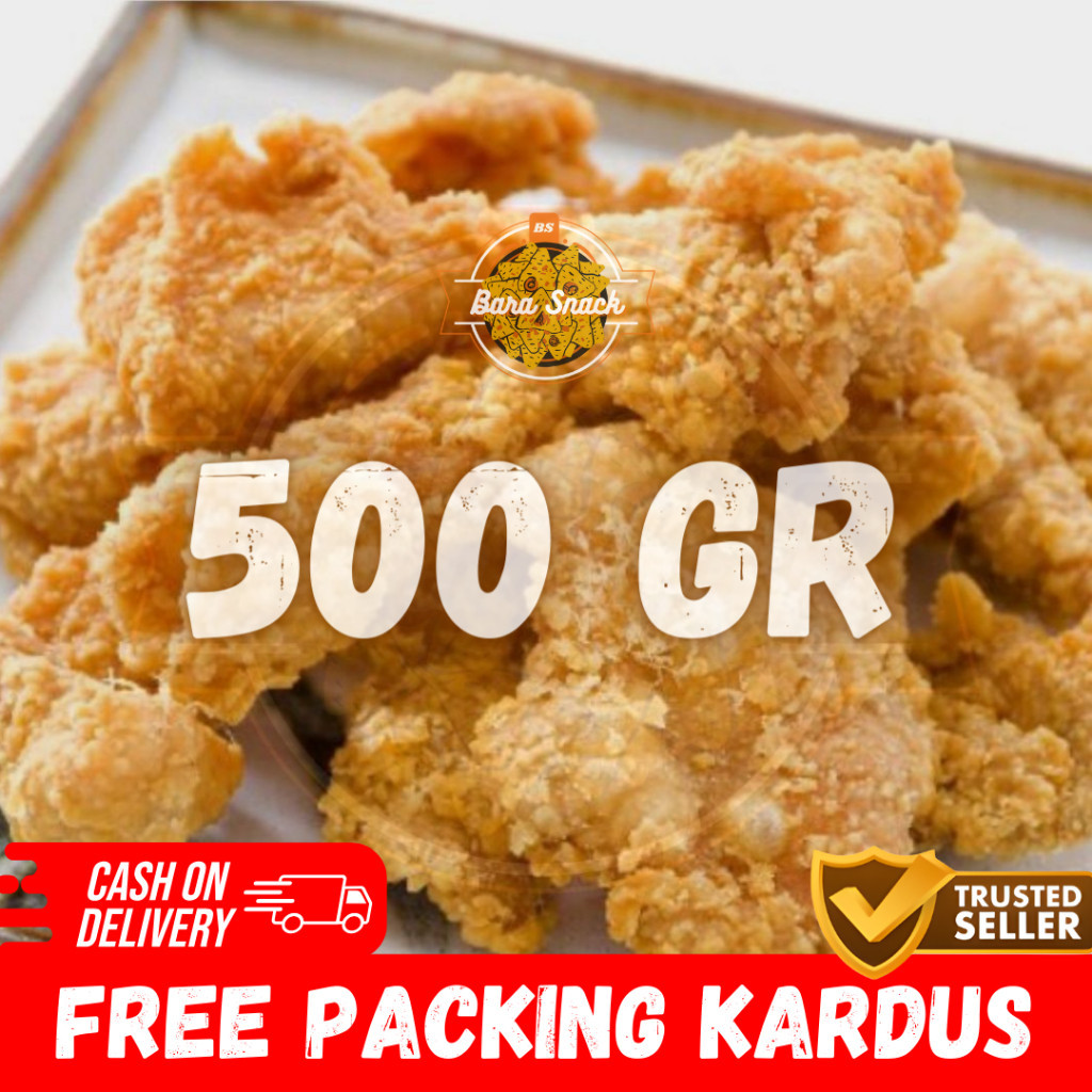 

[ 500gr ] Keripik Kulit Ayam Crispy Rasa Original / Camilan Snack Kiloan Murah -K