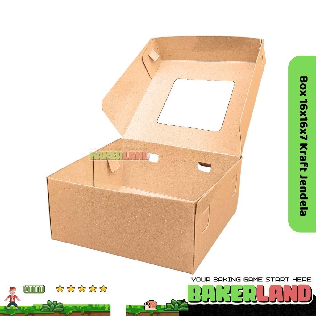 Dus Snack 16x16x7 / Dus Kue / Dus cemilan / Box Makanan / Kotak Cemilan / Kemasan Catering Model Jen