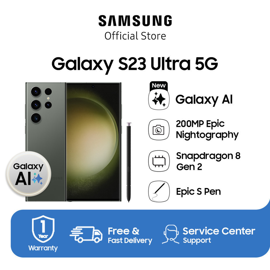 Samsung Galaxy S23 Ultra 5G 12GB/512GB - Green, Handphone AI