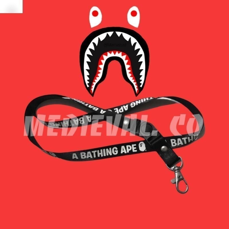 LANYARD A BATHING APE - TALI GANTUNGAN BAPE LOGO - KUNCI - TULISAN NAMA - FLASHDISK - KEY - KARTU NA