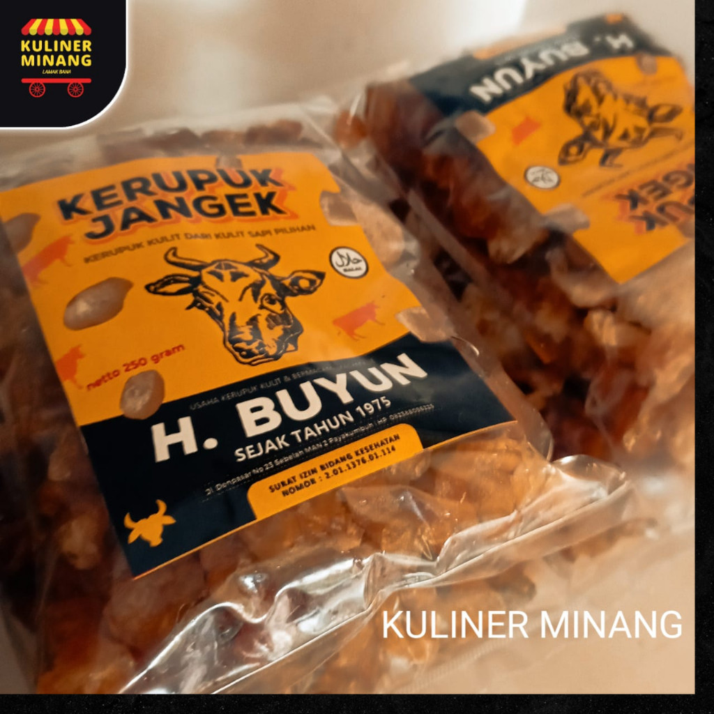 

Kerupuk Kulit Jangat Jangek Latuah H. Bu Yun Buyun Mentah 250 gr Kampung Snack Kuliner Minang Kabau