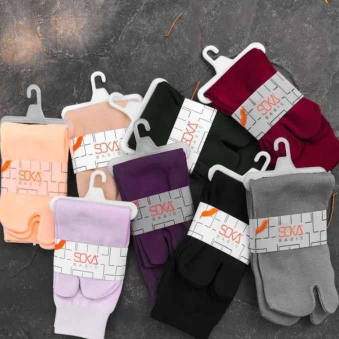 Kaos Kaki Jempol Soka Basic M Polos Wanita Muslimah hijab dewasa Warna Kulit