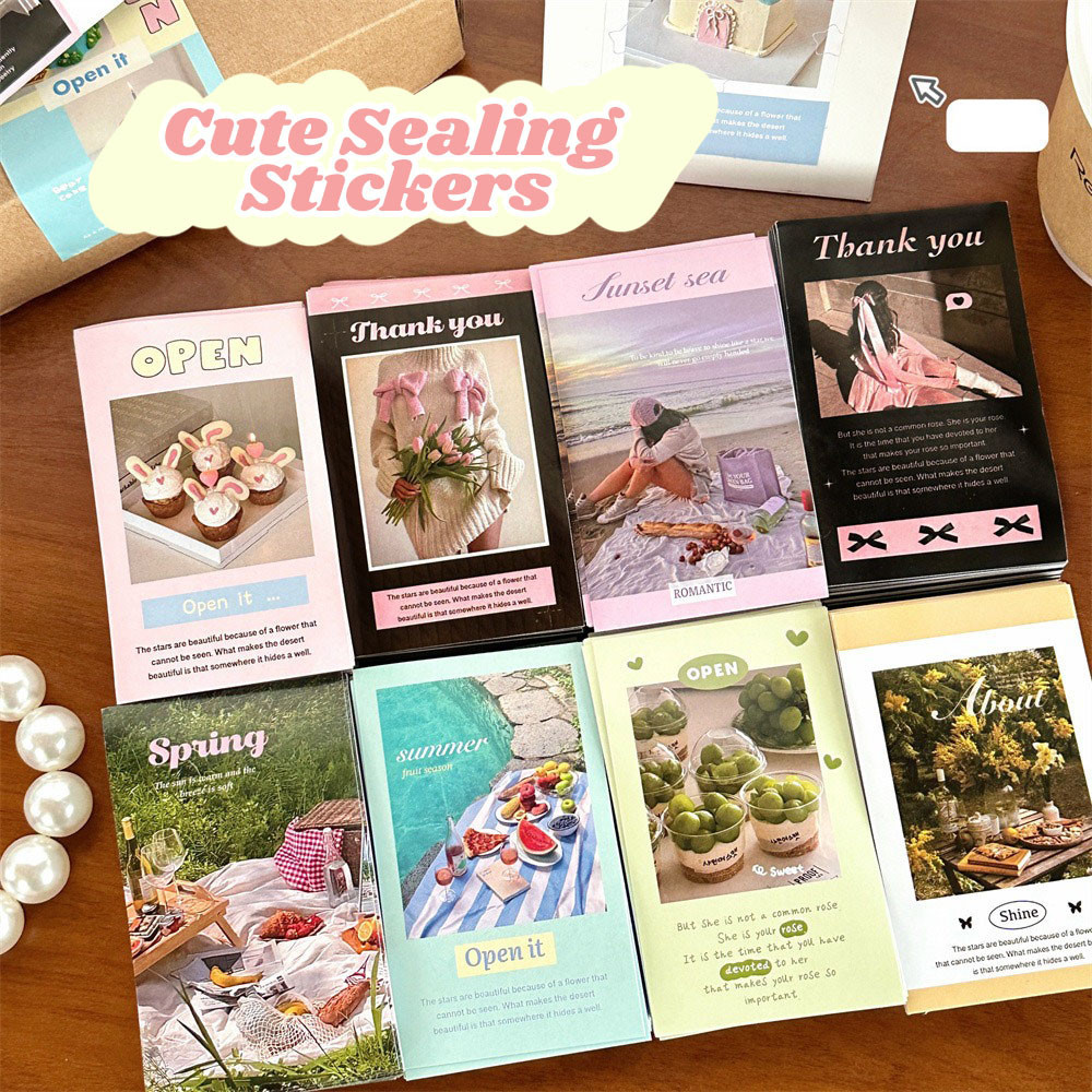 

SHINSDAY (10pcs) Sticker Sealing Aesthetic Thank You Sticker Stiker Seal