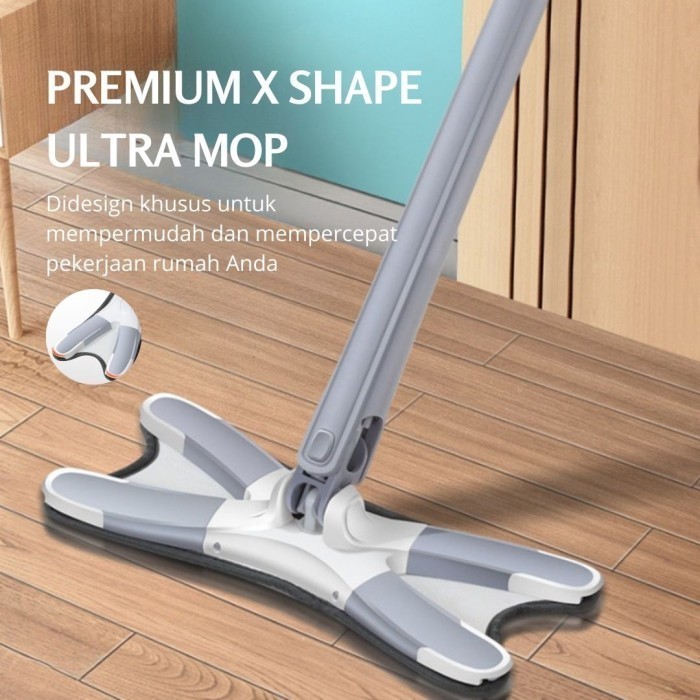 Vanstar Mop Alat Pel Magic V-0016 / Flat X Shape Mop Pel Lantai Ultra Otomatis Kain Refil