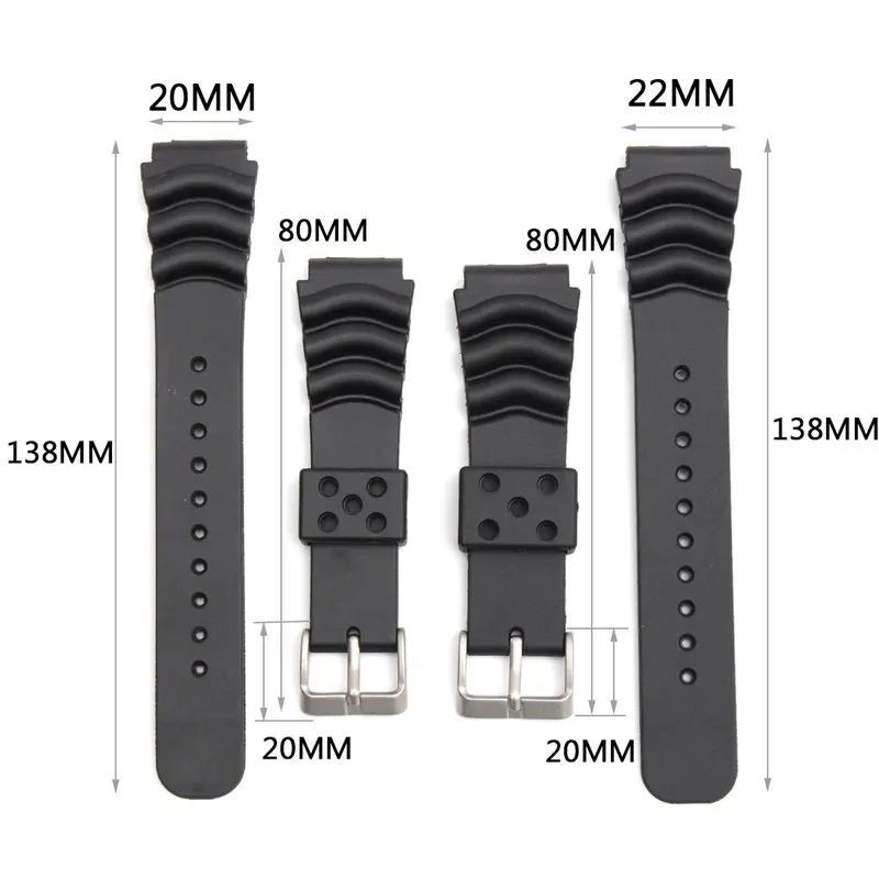 Strap Rubber Seiko Hitam 20mm 22mm 24mm For Seiko Diver