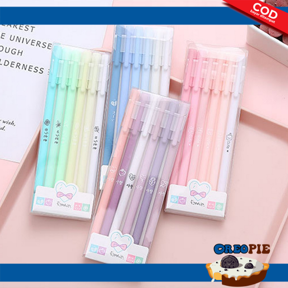 

Oreo Pie Pulpen Gel 6IN1 Motif Polos Warna Pastel Gaya Korea / Alat Tulis Pena Cair 0.5mm / Pena Rainbow Perlengkapan Sekolah Import A48