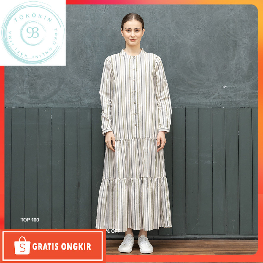 Dress Terkini / GRAPHIS Buttom Tiering Stripes Maxi Dress