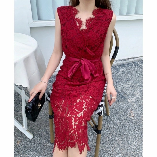 Terlaris ✨ -Vexana Lace Party Dress import Dress Pesta Mewah Brukat import - Soft Pink, all size