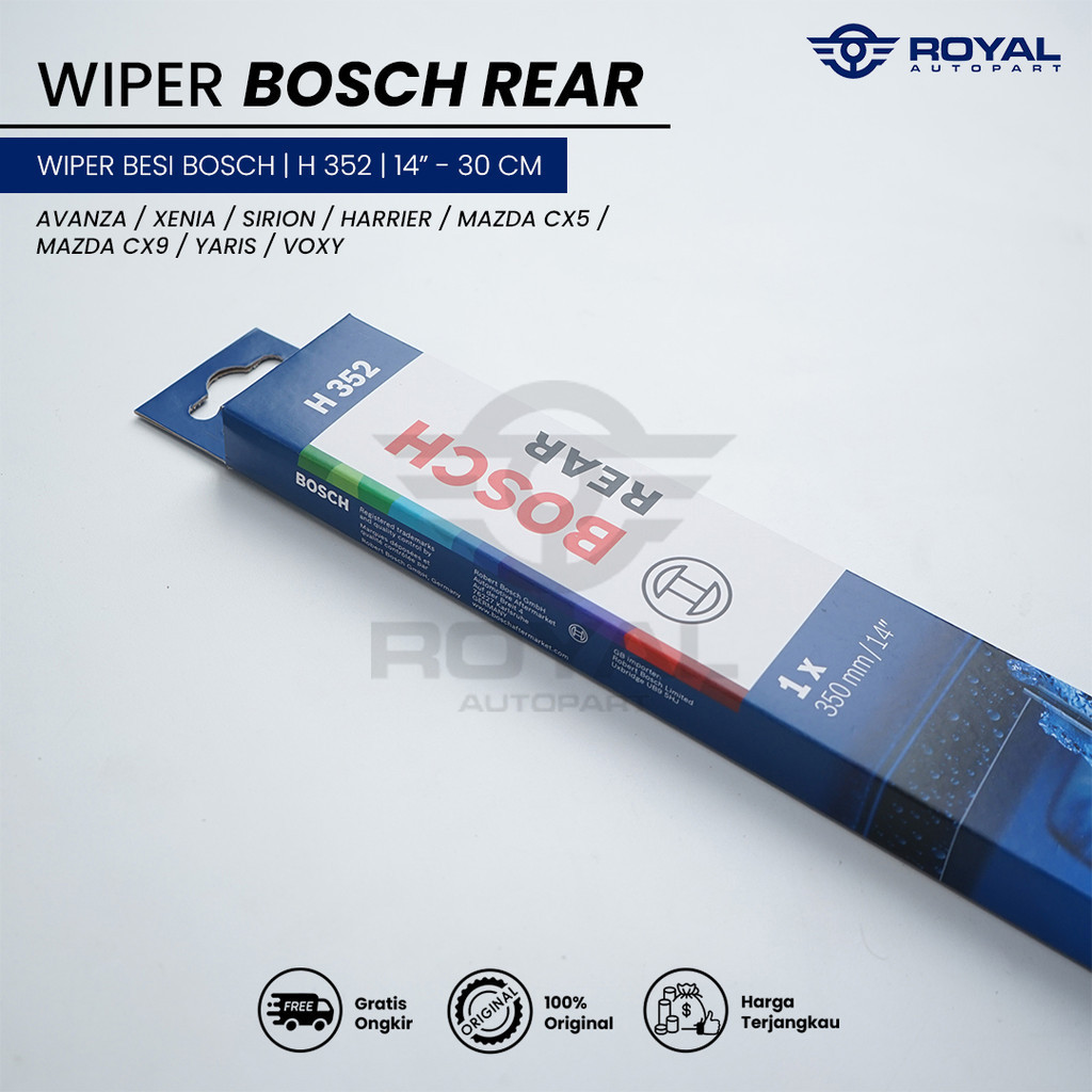 Wiper Rear Bosch H352  14" Inchi / Wiper Kaca Belakang Mobil Avanza / Xenia / Yaris 2013 Upp / Harri