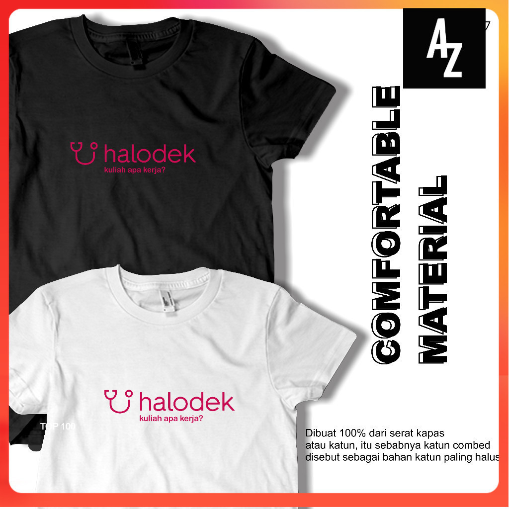 Kaos Halodek Kaos Plesetan Logo Lucu Baju Kaos Pria Distro Original 100% Terbaru Leeta's Store Katun