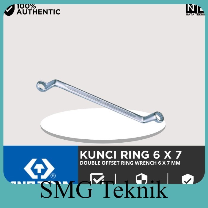 Terbaik KING TONY Kunci Ring 6 x 7 - KING TONY 75° Offset Ring Wrench 6 x 7 UHN906