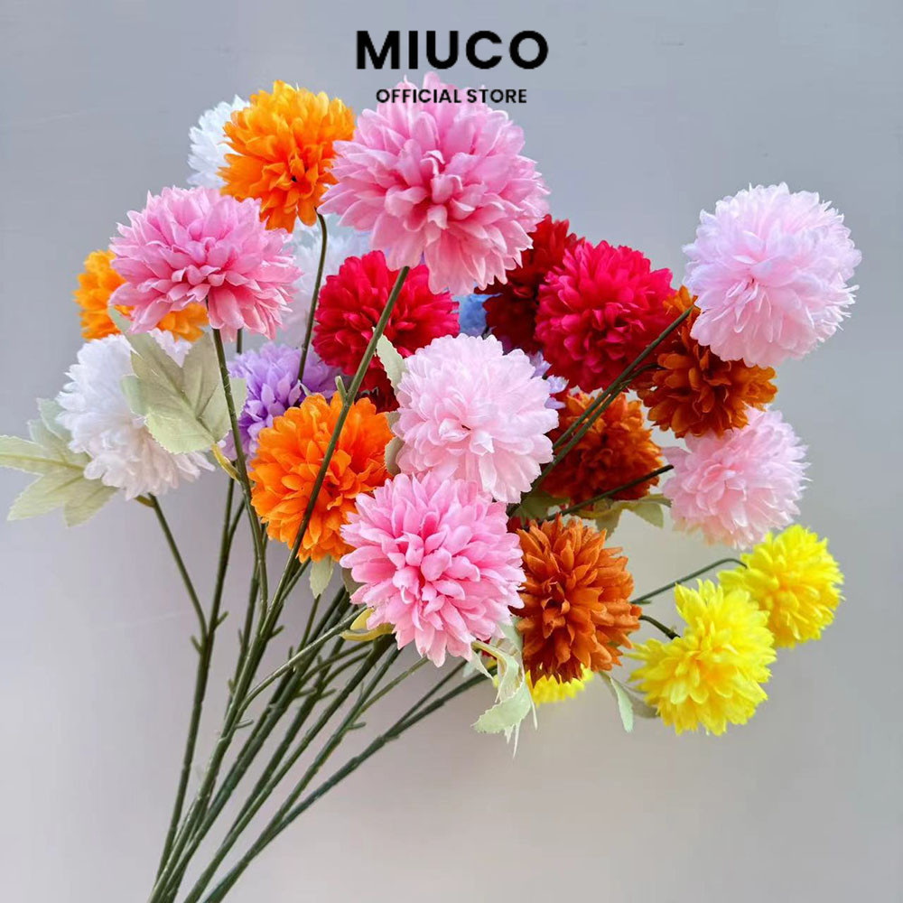 MIUCO - C08 DOLOMIAEA 65cm Artificial Bunga Mawar 3 Cabang 3 Kuntum Bunga Palsu Plastik Buatan Imita