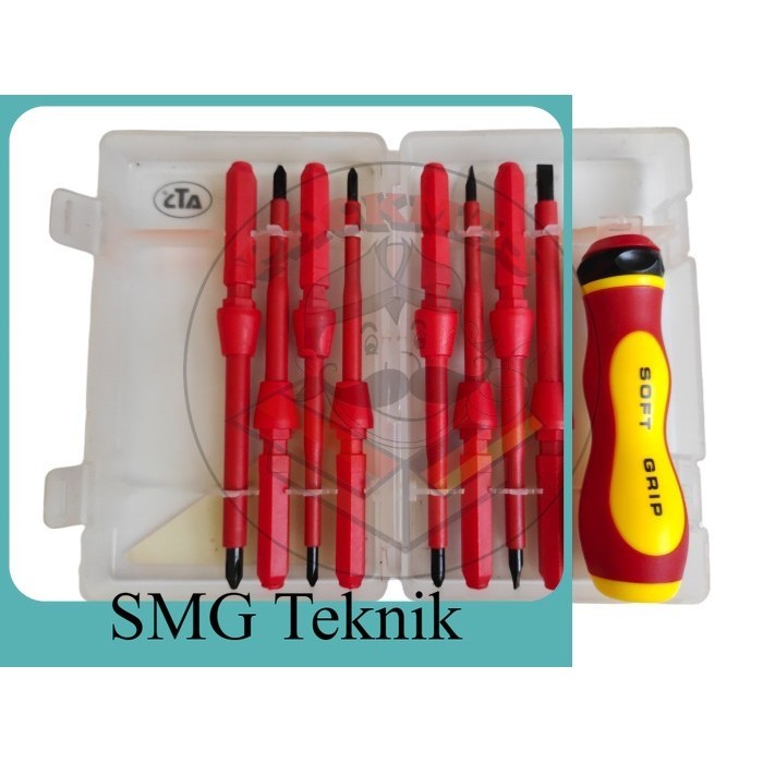 Best ATS Obeng Set 8 pcs 4" Model T Insulated Listrik Gagang Soft Grip ESD894