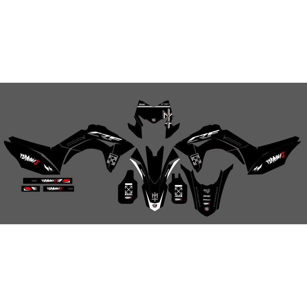 decal crf 150 l hitam keren decal crf 150 supermoto