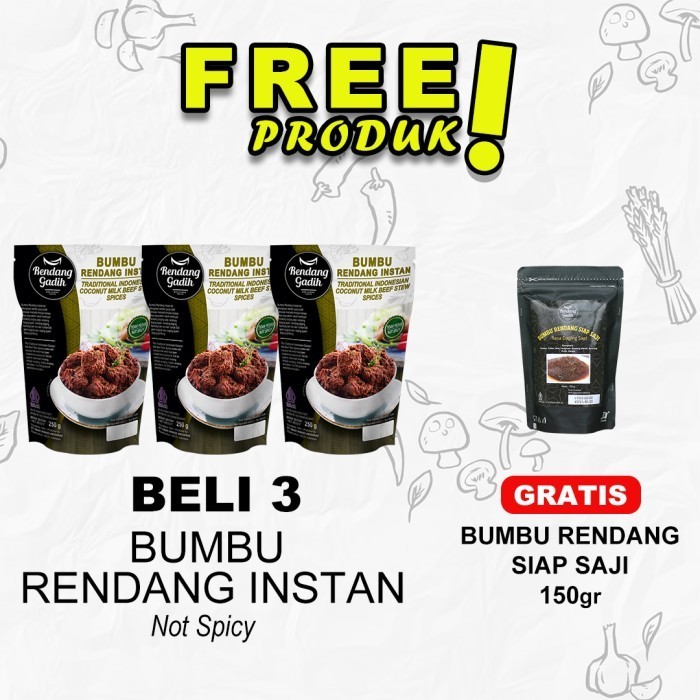 

PAKET 3 PCS BUMBU RENDANG INSTAN NOT SPICY (tidak pedas)