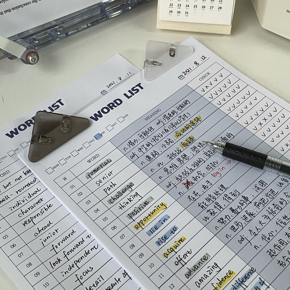 

30 Lembar Notes Simple Daily Planner / Word List / Daftar Kata / Memo Pad / Schedule Checklist Minimalist barang aesthetic