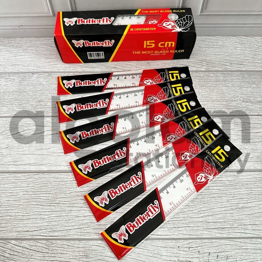 

SELUSIN ( 12 PCS ) Penggaris Butterfly 15cm