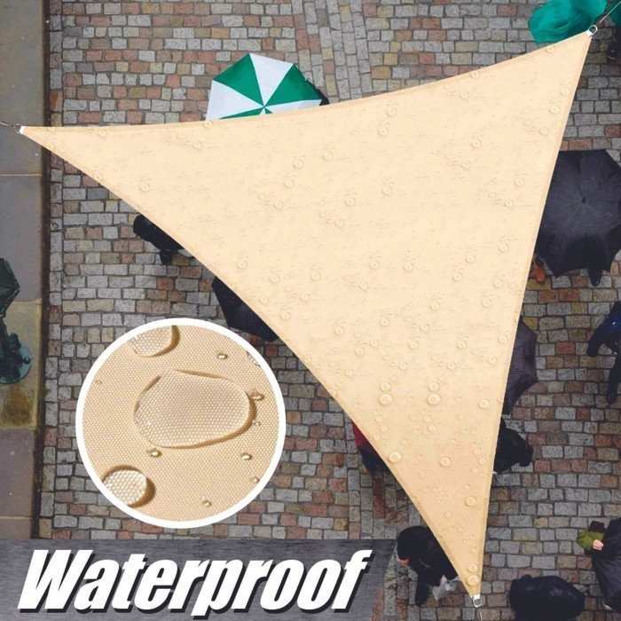Kanopi kain awning bentuk segitiga ukuran 5x5x5 meter | sun shade