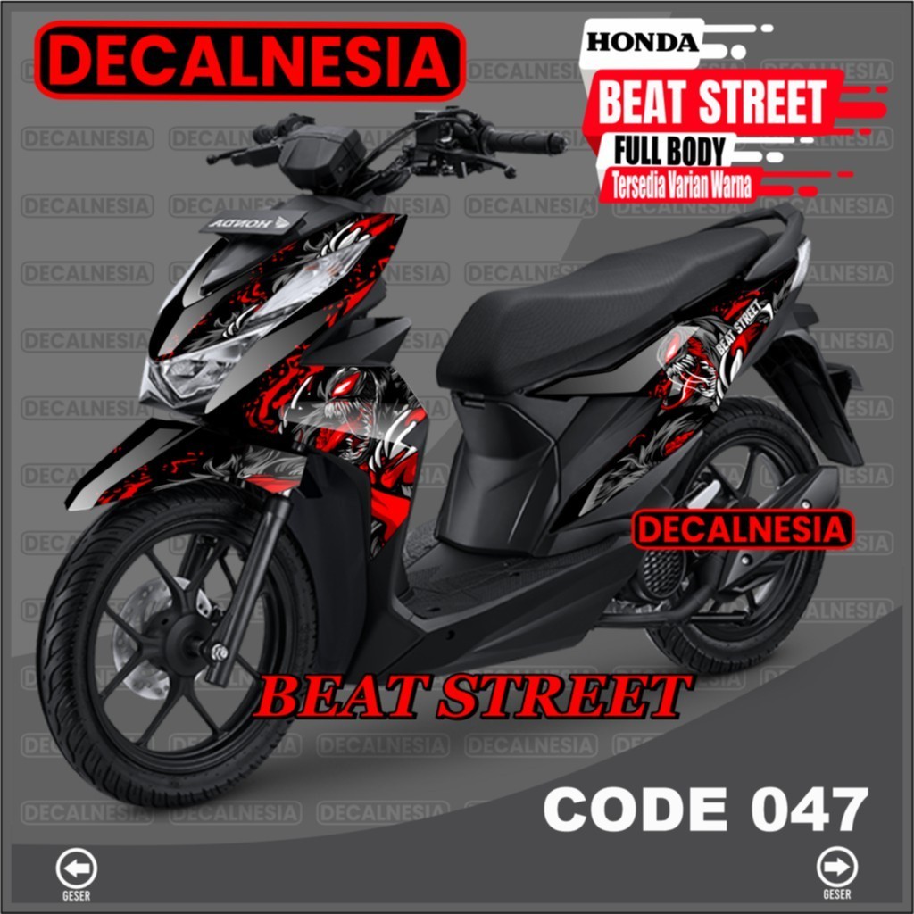 Decal Beat Street New Full Body Stiker Motor 2021 2022 2023 2024 Variasi Sticker Aksesoris RoadRace 