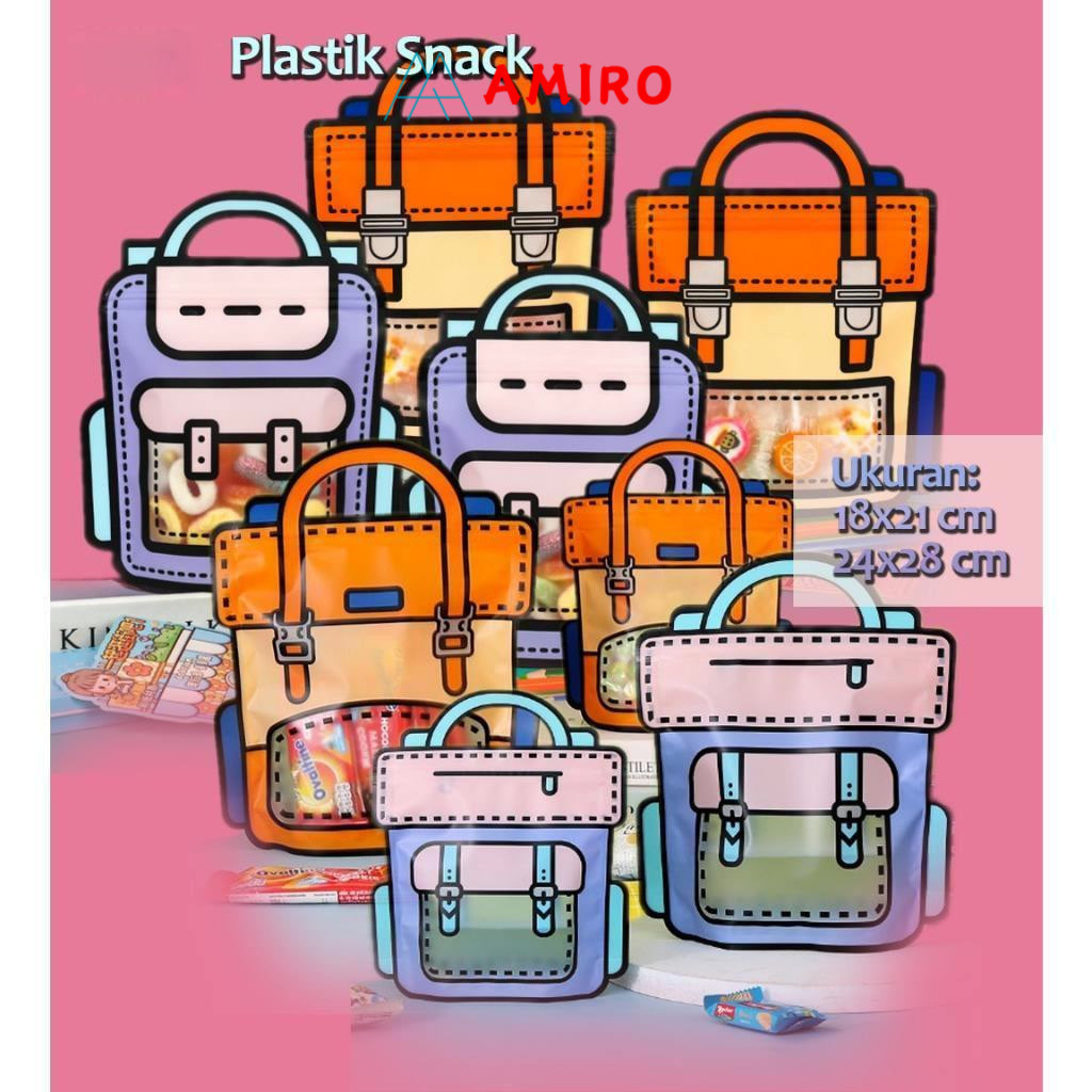 

Plastik Snack Hadiah Ziplock Birthday Packaging Goodie Bag/Kantong Snack Goodie Bag Anak Tas Ransel Sekolah Hadiah cookies candy 3D cute