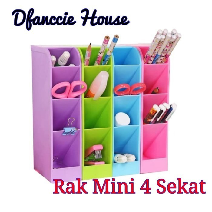 

RAK MINI 4 SEKAT Tempat Alat Tulis / Mini Rack Tempat Sendok Gunting - NORMAL
