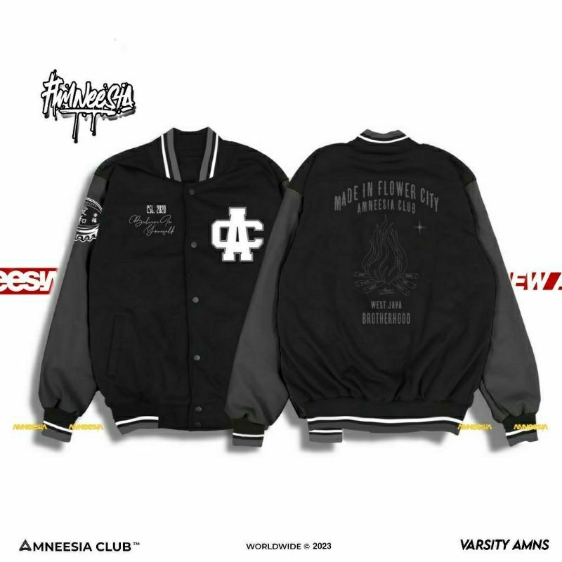 AMNEESIA ORIGINAL VARSITY High Quality Premium Distro Bandung Pria & Wanita