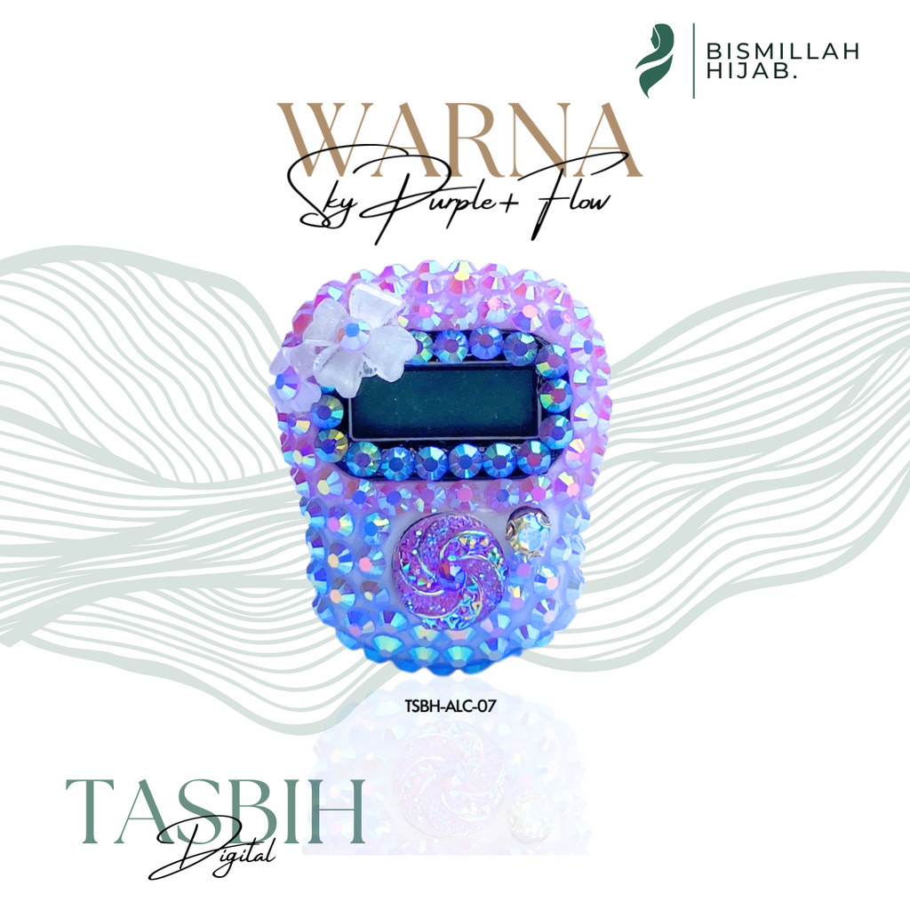Tasbih Digital Basic Oval Swarovski resin tasbih lucu murah tasbih digital swarowski - Bismillah-07